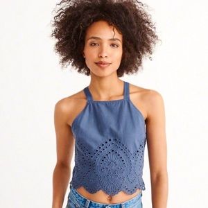 ABERCROMBIE & FITCH Blue Crop Top
